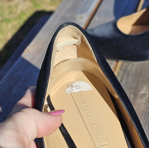 BCBGMaxAzria black satiny stilettos - Picture 5 of 9